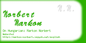 norbert markon business card